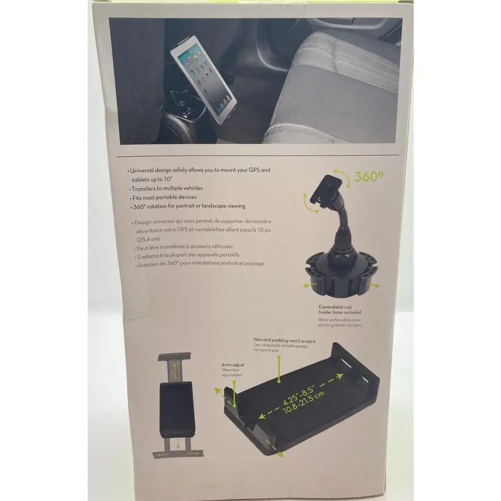 Bracketron Fab Grip Cup Holder Mount for Smart Phones Tablets and GPS - NEW